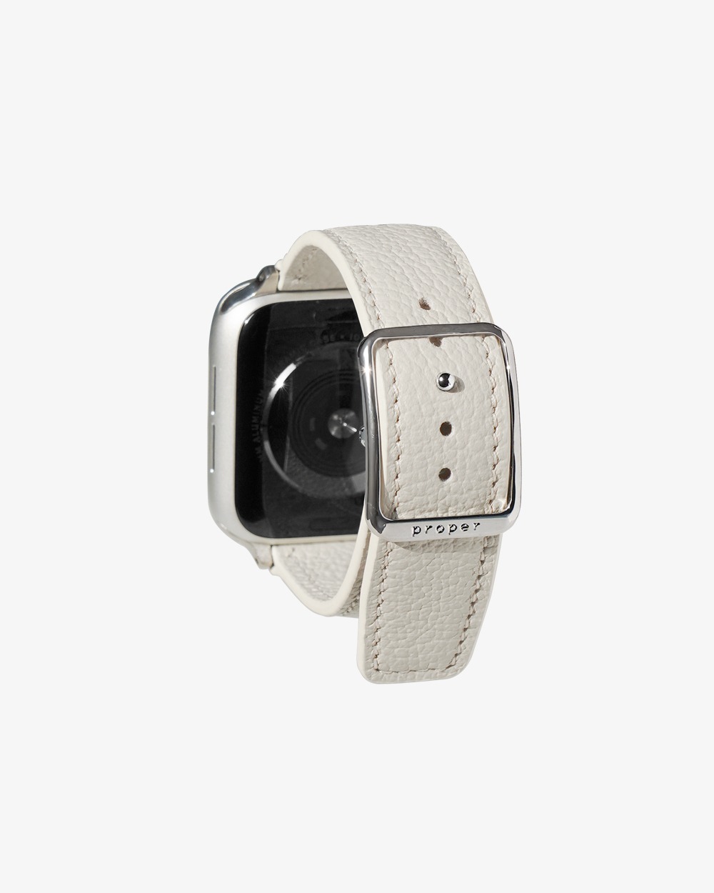 [Soft Grained Leather] Proper Apple Watch Strap / Light gray