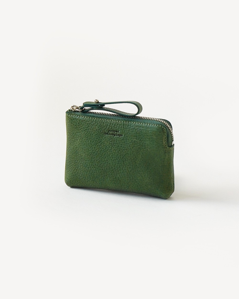 [Vege-tanned Leather] Proper Zipper Wallet / Matcha