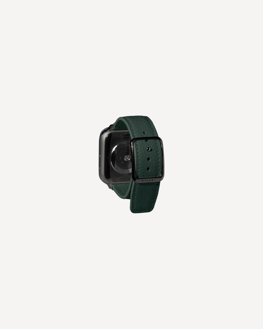 [Soft Grained Leather] Proper Apple Watch Strap / Greenery charcoal