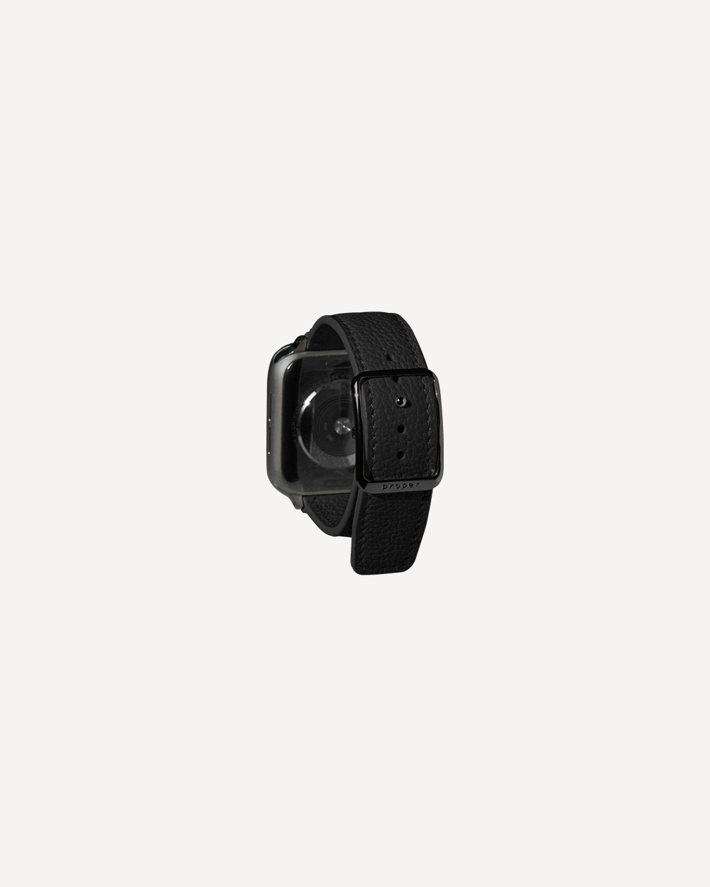[Soft Grained Leather] Proper Apple Watch Strap / Black